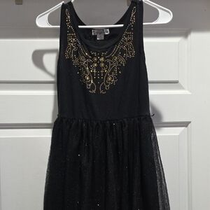 Black Dress with Gold Embellishments